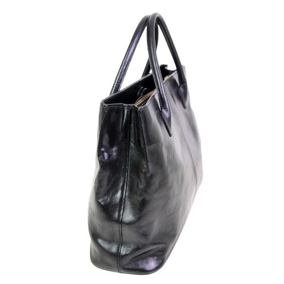 Monsac SMOOTH BLACK REAL LEATHER CLASSIC BUSINESS SATCHEL TOTE BAG HANDBAG PURSE - Picture 5 of 15